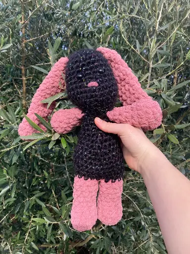 Lapin rose à paillettes